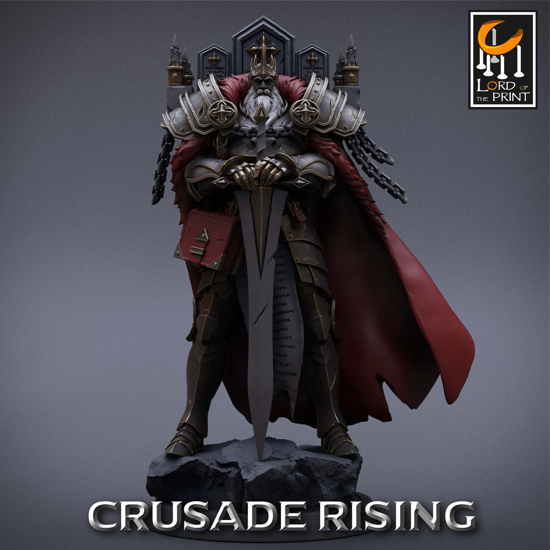 Human Templar Paladin King Knight Unpainted | 28mm, 32mm Scales | 54mm &amp; 75mm | Dungeons and Dragons | Pathfinder | OLAF| Lord Of the Print