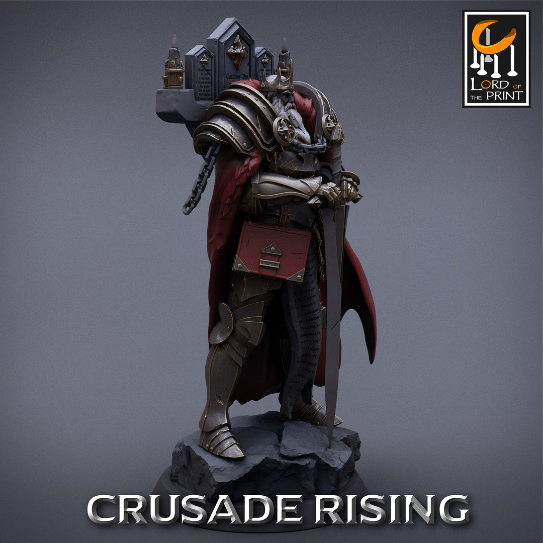 Human Templar Paladin King Knight Unpainted | 28mm, 32mm Scales | 54mm &amp; 75mm | Dungeons and Dragons | Pathfinder | OLAF| Lord Of the Print