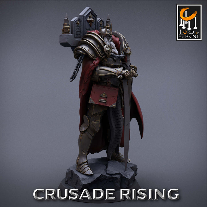 Human Templar Paladin King Knight Unpainted | 28mm, 32mm Scales | 54mm &amp; 75mm | Dungeons and Dragons | Pathfinder | OLAF| Lord Of the Print