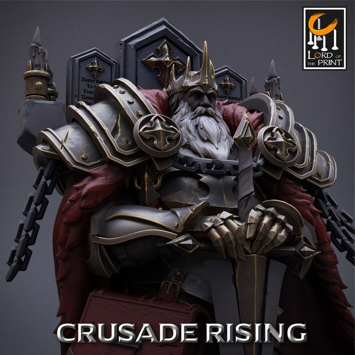 Human Templar Paladin King Knight Unpainted | 28mm, 32mm Scales | 54mm &amp; 75mm | Dungeons and Dragons | Pathfinder | OLAF| Lord Of the Print