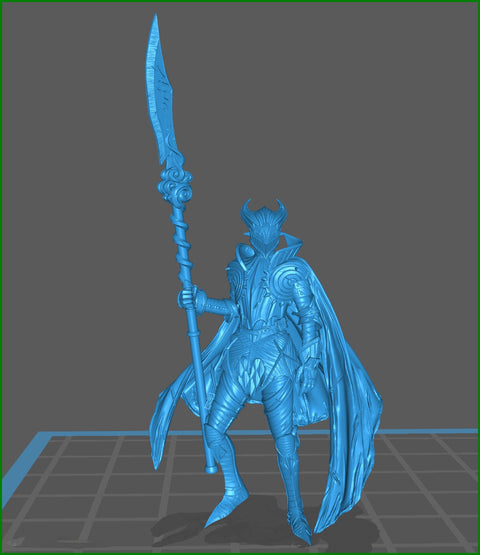 Human Fighter Polearm Master Paladin Adventurer PC or NPC | 28mm, 32mm, 75mm Scales | Dungeons and Dragons | Pathfinder | Flesh of Gods