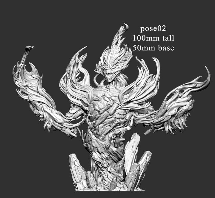 Greater Fire Elementa| Dungeons and Dragons Miniature Available: 28mm, 32mm 75mm Scale |- Minis - D&amp;D 5e Desert | Mini Monster Mayhem