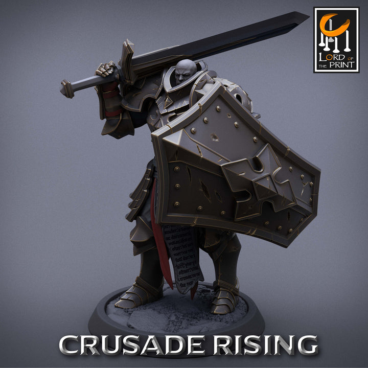 Paladin Knight Templar Unpainted Miniature | 28mm, 32mm,54mm,75mm, 100mm Scales | Dungeons and Dragons | Pathfinder | Lord of The Print