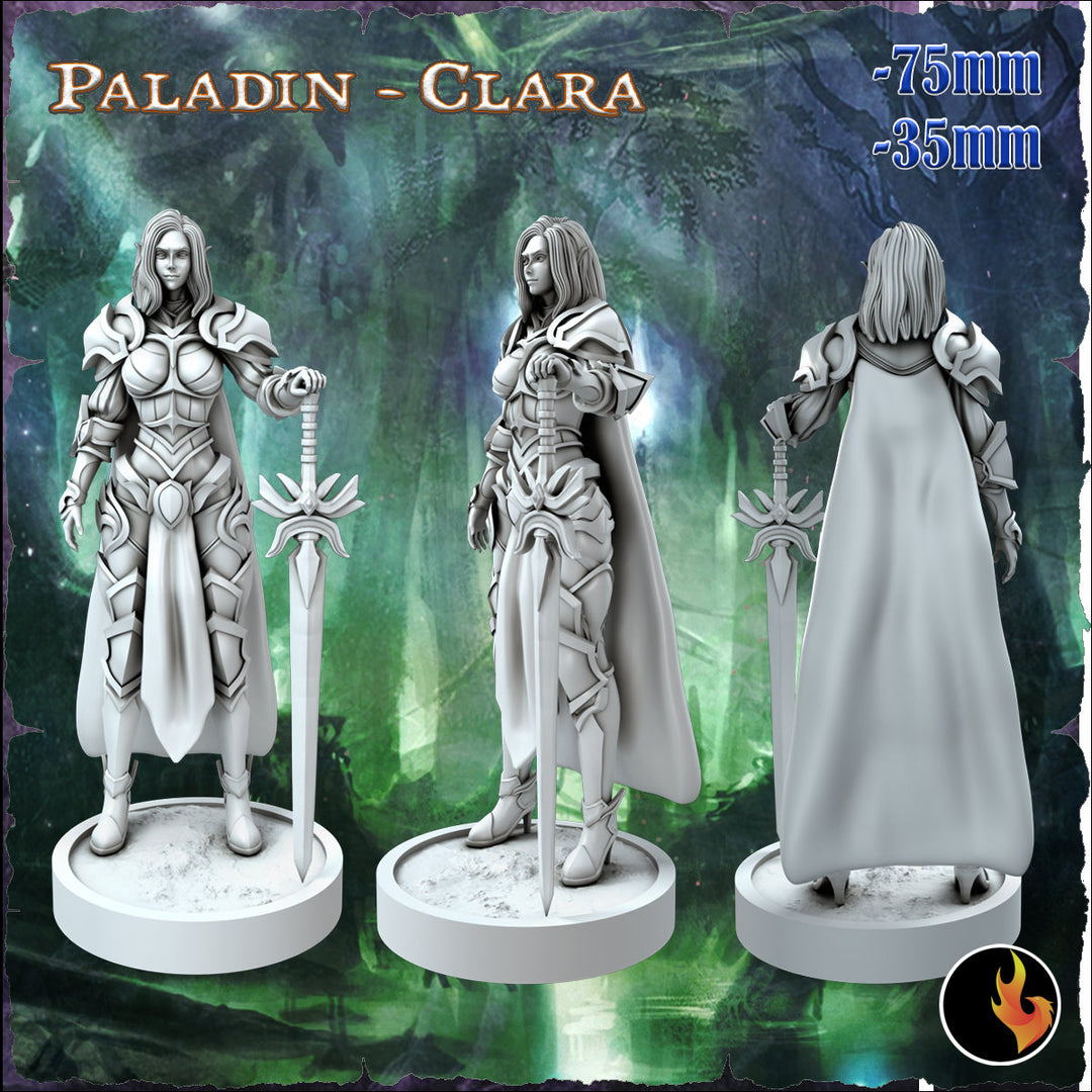 Female Elf Paladin Fighter Sexy Pinup | 28mm, 32mm, 54mm Scale, 75mm Scale | Dungeons and Dragons 5e Miniatures | DnD Mini |