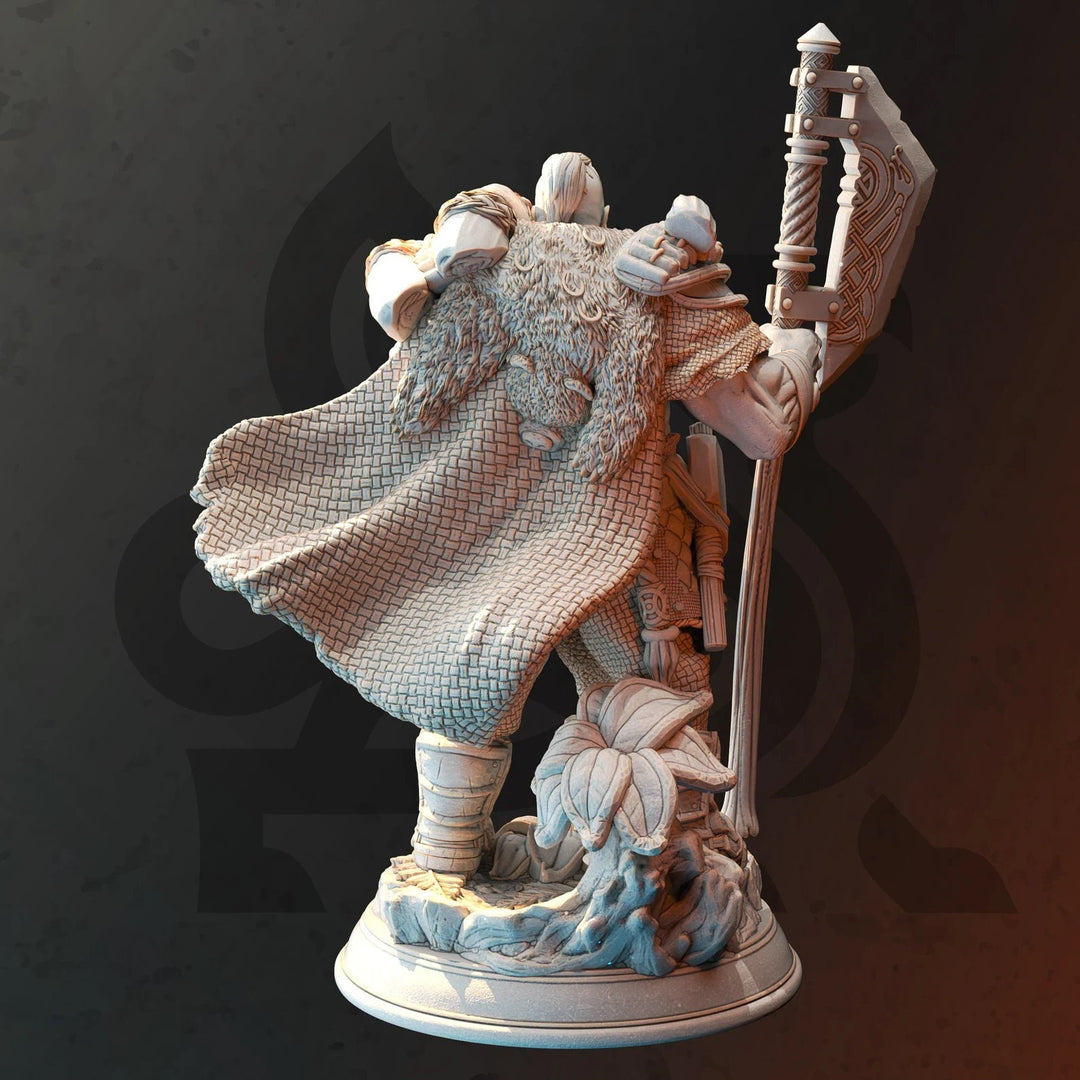 Human Barbarian Fighter Miniature | 28mm,32mm,54mm,75mm,100mm Scales | Dungeons and Dragons Pathfinder | DM Stash