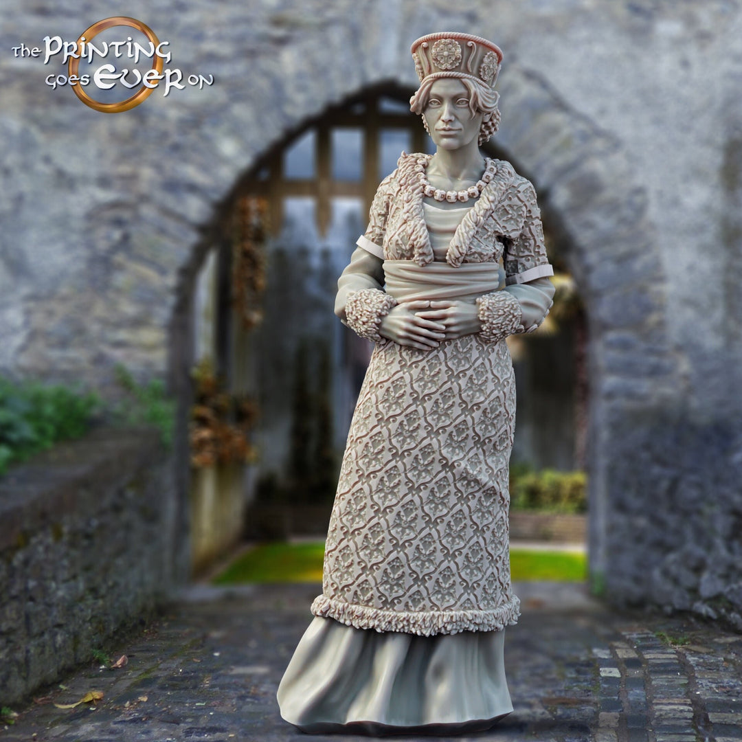 Female Noble Villager Resin Miniature | Available in 28mm, 32mm,54mm,75mm,100mm Scales | Pathfinder Figure DnD | Figurine unpainted |