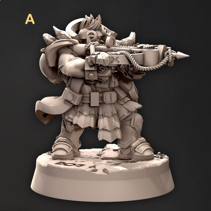 Dwarf Fighter Crossbow Expert &amp; Gunslinger, Artificer Miniature | Dungeons and Dragons | 28mm,32mm,54mm,75mm, 100mm Scale | Pathfinder