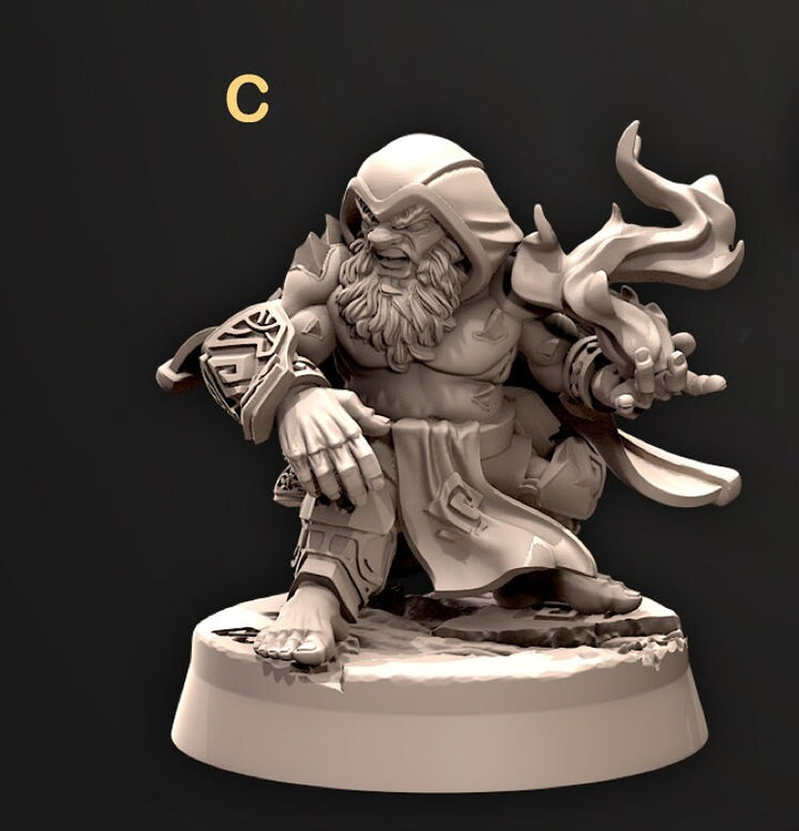 Dwarf Wizard, Sorcerer, Warlock Miniatures | Dungeons and Dragons | 28mm,32mm,54mm,75mm, 100mm Scale | Pathfinder