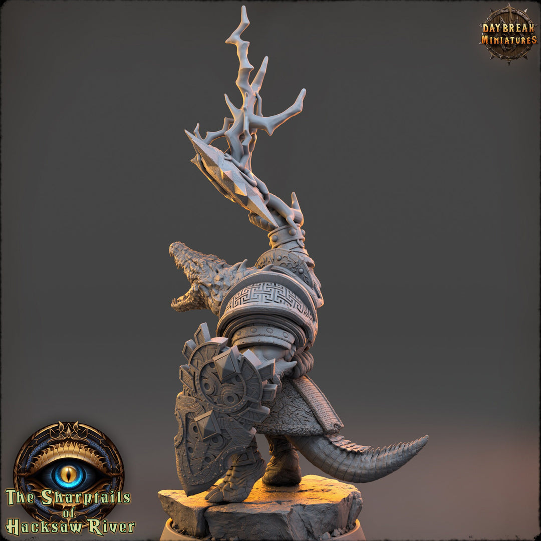 Crocodilian Cleric, Paladin, Lizardfolk Lizardman | 28mm, 32mm, 75mm,100mm Scale Resin Miniature | Dungeons and Dragons 5e| Pathfinder