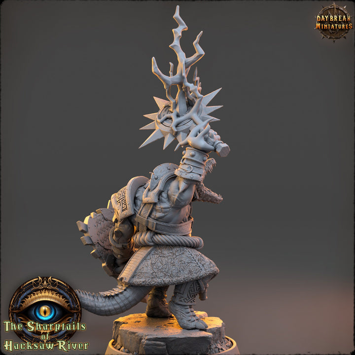 Crocodilian Cleric, Paladin, Lizardfolk Lizardman | 28mm, 32mm, 75mm,100mm Scale Resin Miniature | Dungeons and Dragons 5e| Pathfinder