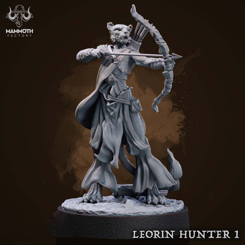Female Leonin LionFolk Tabaxi Fighter Ranger Unpainted | 28mm,32mm,54mm,75mm,100mm Scale | Resin Dungeons and Dragons D&D 5e | Pathfinder |