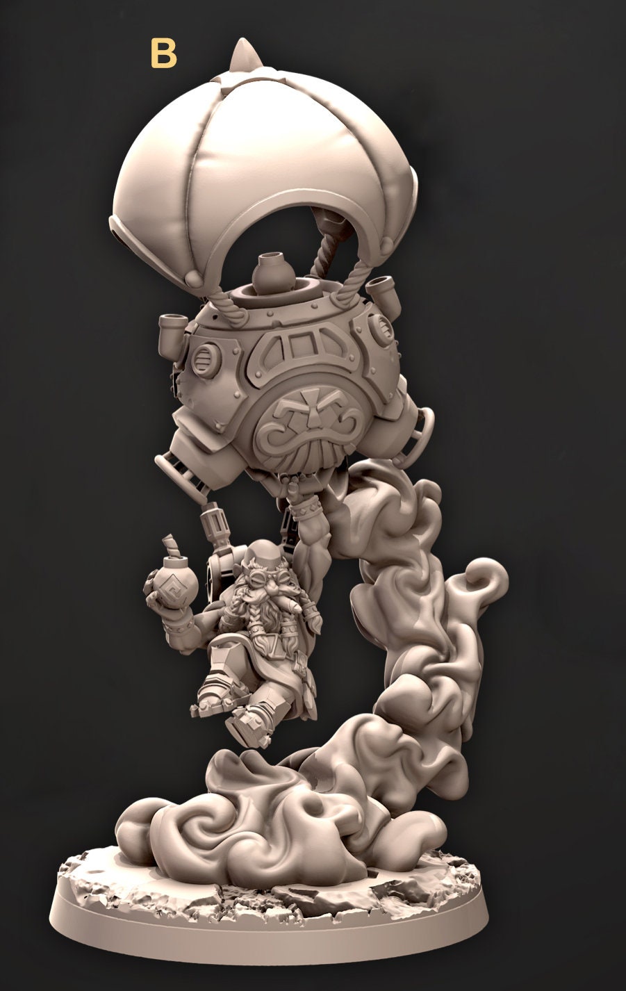 Dwarf Flying Artificer Engineer Miniatures |Dungeons &amp; Dragons Spelljammer | 28mm,32mm,54mm Scale | Pathfinder | Wargames TTRPG |Cast N Play
