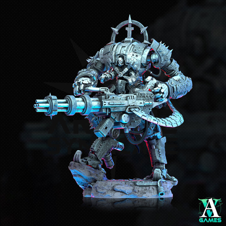 Sci-Fi Heavy Battle Mech Knight Miniature | SpellJammer | 25mm, 32mm, 40mm, 50mm, 75mm BASE SIZES | Resin Mini Unpainted |Archvillain Games