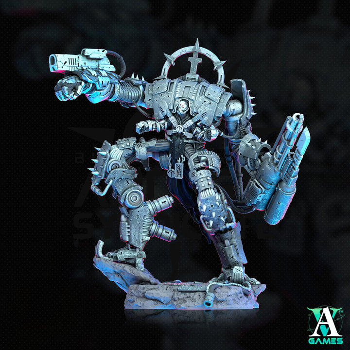 Sci-Fi Heavy Battle Mech Knight Miniature | SpellJammer | 25mm, 32mm, 40mm, 50mm, 75mm BASE SIZES | Resin Mini Unpainted |Archvillain Games