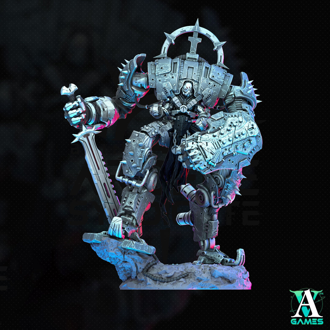 Sci-Fi Heavy Battle Mech Knight Miniature | SpellJammer | 25mm, 32mm, 40mm, 50mm, 75mm BASE SIZES | Resin Mini Unpainted |Archvillain Games
