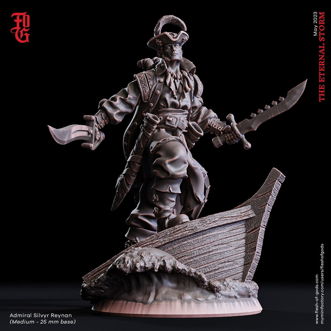 Swashbuckler Fighter Rogue PC NPC | 28mm, 32mm,54mm,75mm,100mm Scales | Player Character Mini -D&D 5e Pathfinder Figurine | Flesh of Gods