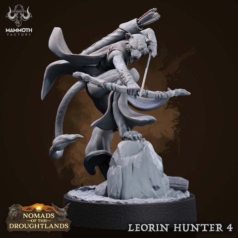 Female Leonin LionFolk Tabaxi Fighter Ranger Unpainted | 28mm,32mm,54mm,75mm,100mm Scale | Resin Dungeons and Dragons D&D 5e | Pathfinder |