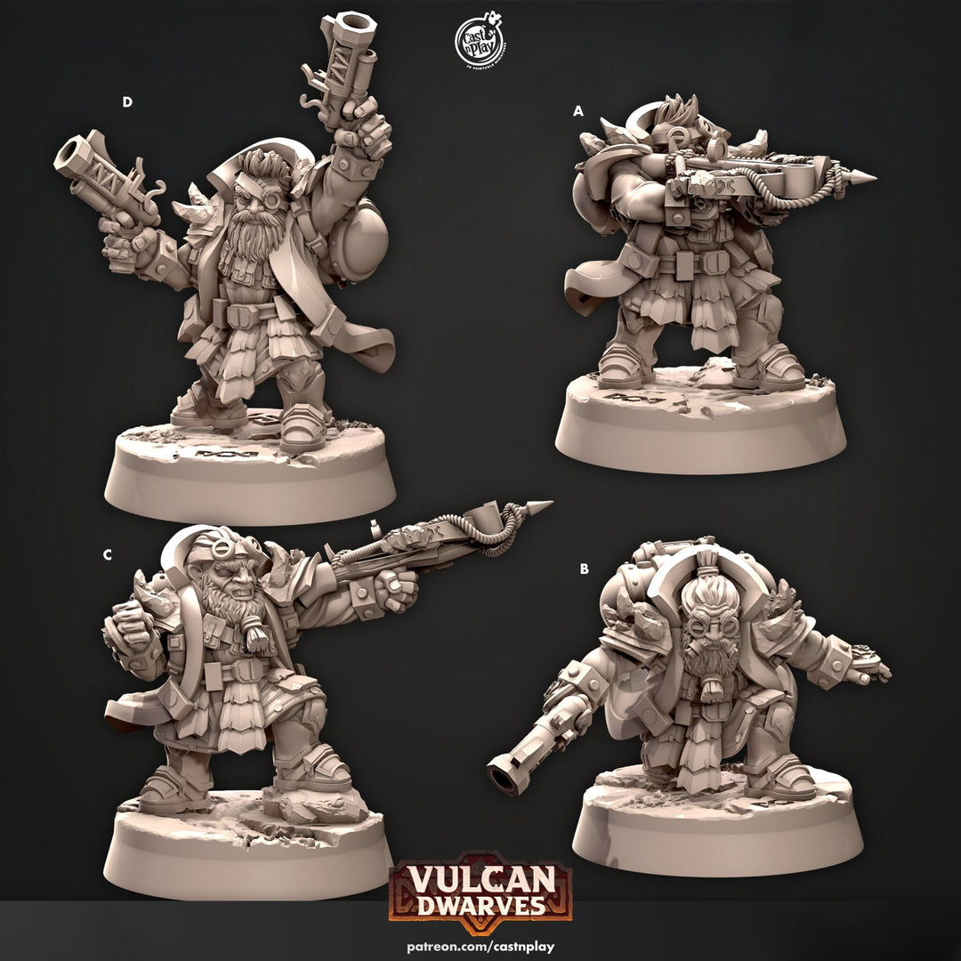Dwarf Fighter Crossbow Expert & Gunslinger, Artificer Miniature | Dungeons and Dragons | 28mm,32mm,54mm,75mm, 100mm Scale | Pathfinder
