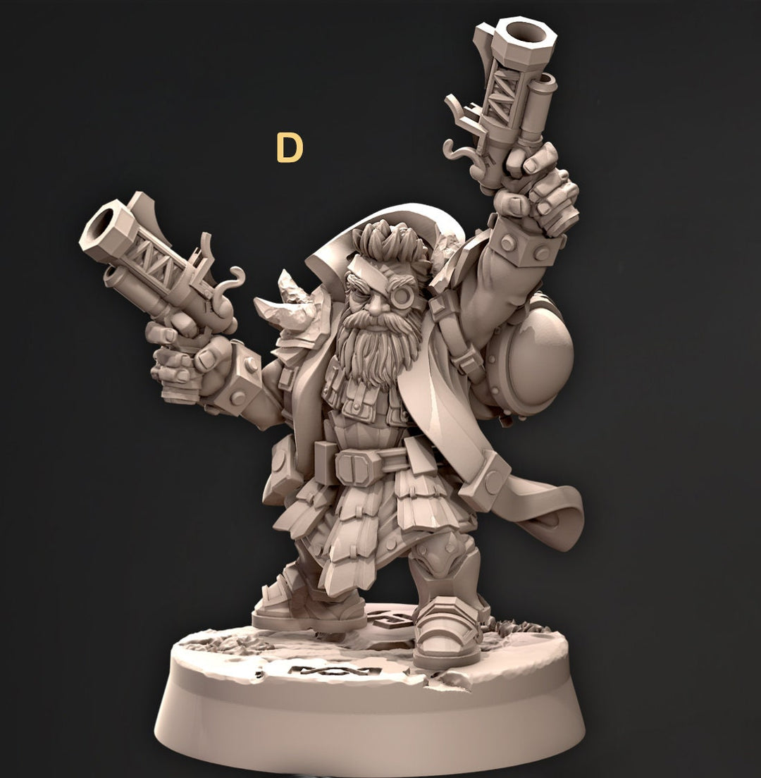 Dwarf Fighter Crossbow Expert &amp; Gunslinger, Artificer Miniature | Dungeons and Dragons | 28mm,32mm,54mm,75mm, 100mm Scale | Pathfinder