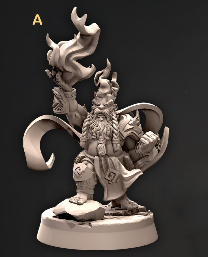 Dwarf Wizard, Sorcerer, Warlock Miniatures | Dungeons and Dragons | 28mm,32mm,54mm,75mm, 100mm Scale | Pathfinder