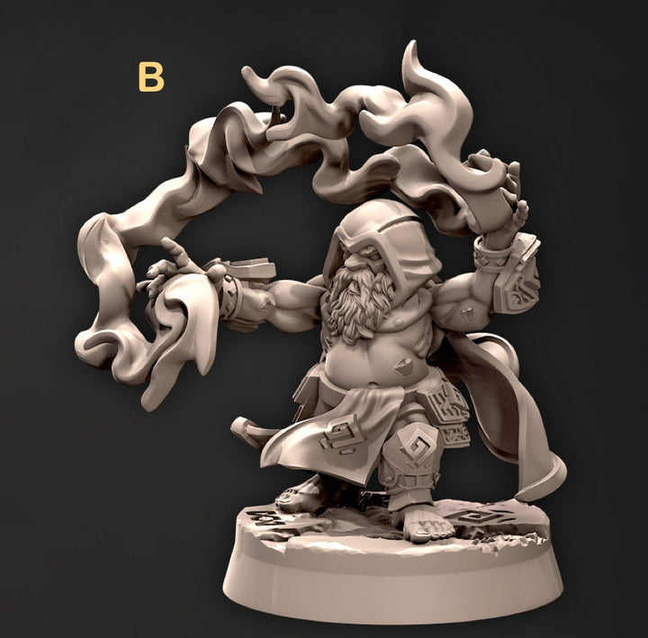 Dwarf Wizard, Sorcerer, Warlock Miniatures | Dungeons and Dragons | 28mm,32mm,54mm,75mm, 100mm Scale | Pathfinder