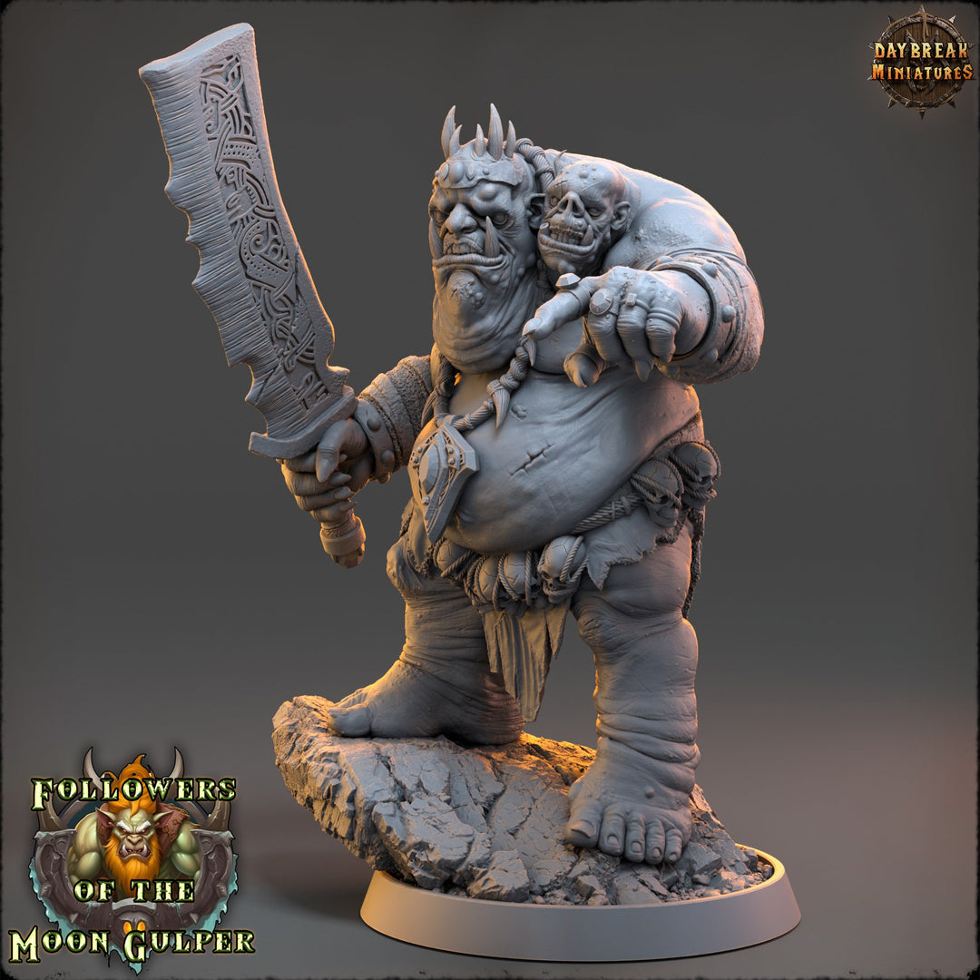 Two Headed Ogre, Also in Ettin size | 28mm &amp; 32mm Scale | Dungeons and Dragons | Pathfinder Oger | Daybreak Miniatures | Tabletop RPG |