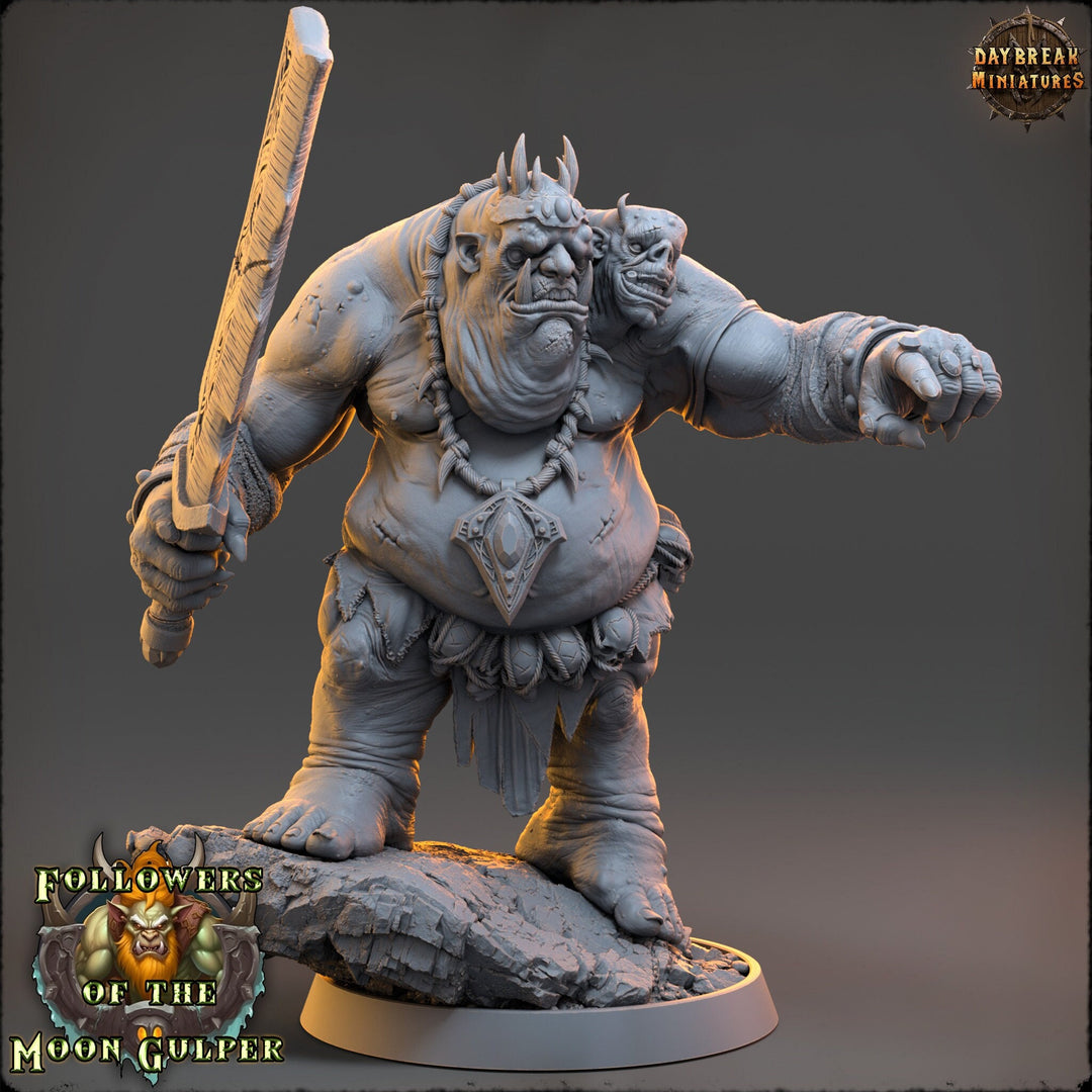 Two Headed Ogre, Also in Ettin size | 28mm & 32mm Scale | Dungeons and Dragons | Pathfinder Oger | Daybreak Miniatures | Tabletop RPG |
