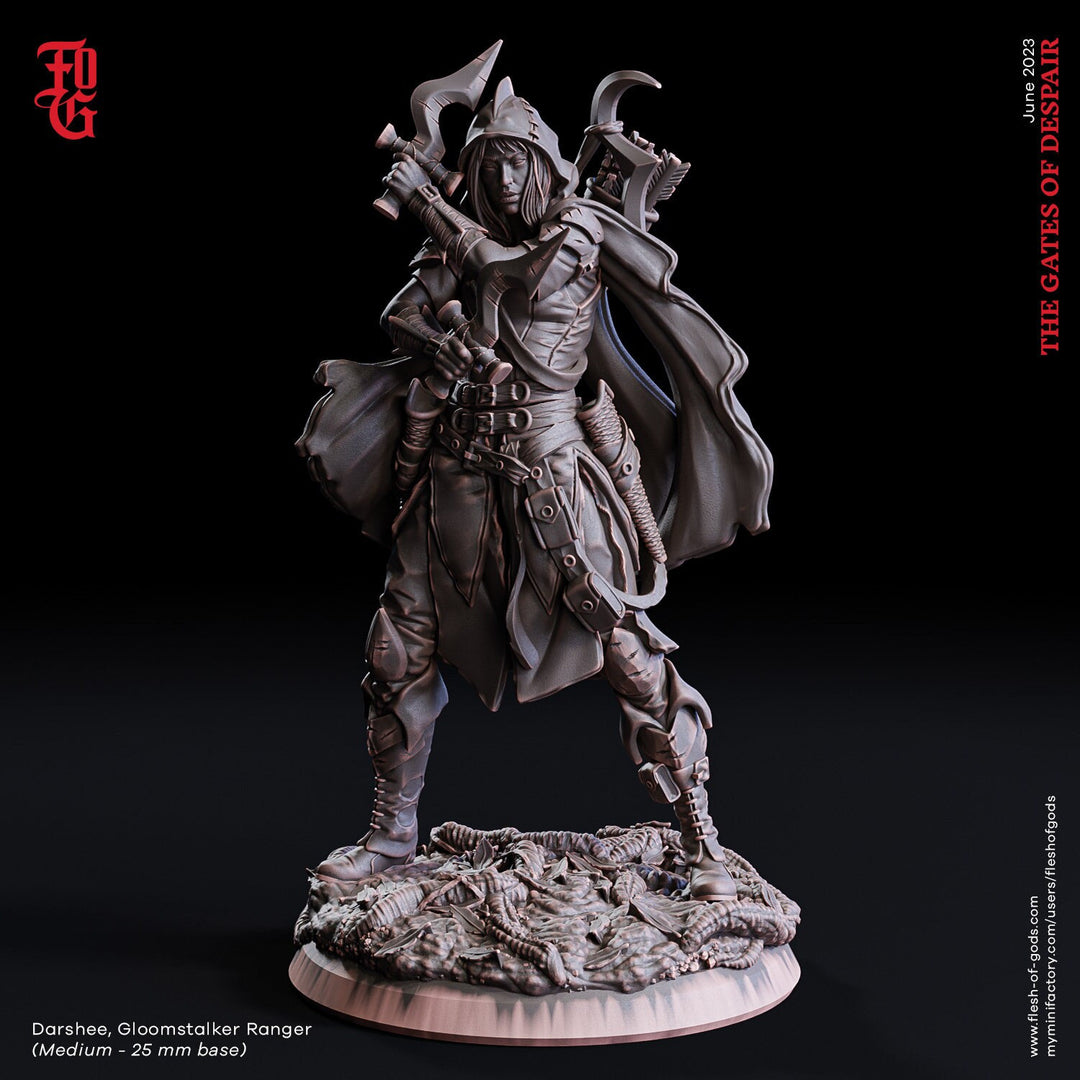Gloomstalker Ranger, Fighter, Rogue | 28mm, 32mm,54mm,75mm,100mm Scales | Player Character Mini | D&D 5e Pathfinder Figurine | Flesh of Gods