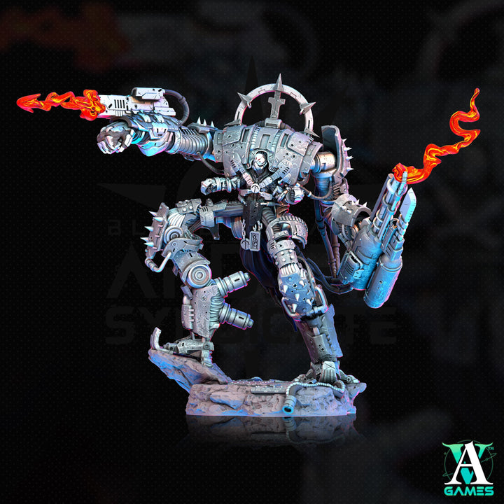 Sci-Fi Heavy Battle Mech Knight Miniature | SpellJammer | 25mm, 32mm, 40mm, 50mm, 75mm BASE SIZES | Resin Mini Unpainted |Archvillain Games