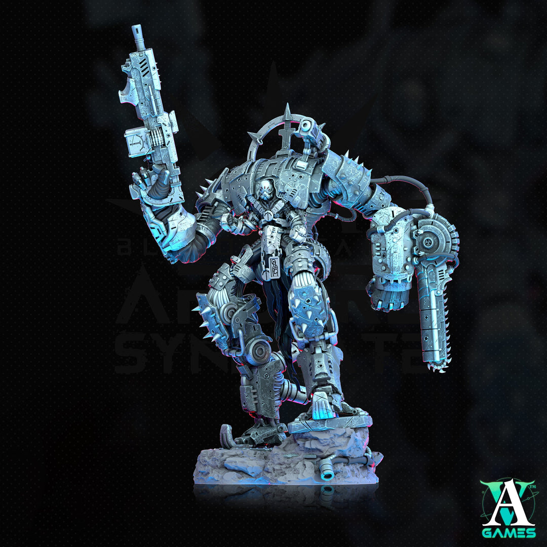 Sci-Fi Heavy Battle Mech Knight Miniature | SpellJammer | 25mm, 32mm, 40mm, 50mm, 75mm BASE SIZES | Resin Mini Unpainted |Archvillain Games