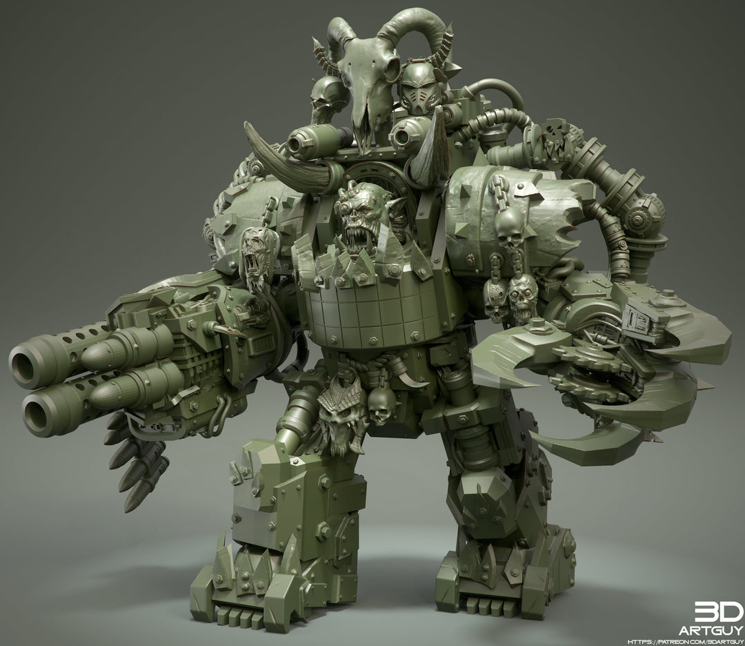 Mech Armored Orc Sci-Fi Spelljammer | 28mm, 32mm, 50mm,75mm,100mm | Dungeons and Dragons | Pathfinder | 3DArtGuy