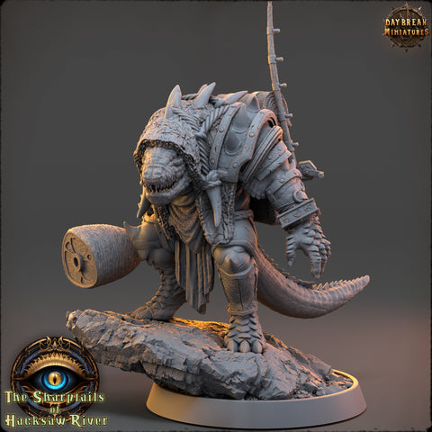 Crocodilian Adventurer, Lizardfolk Lizardman mini | 28mm, 32mm, 75mm,100mm Scale Resin Miniature |Dungeons and Dragons 5e| Pathfinder