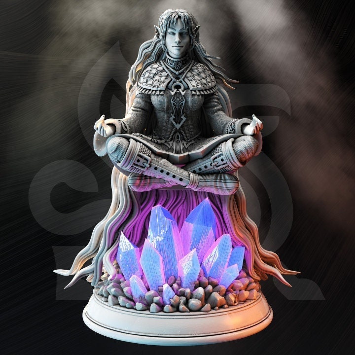 Female Elf Sorcerer Monk D&D 5e Miniature | 28mm, 32mm,54mm,75mm, 100mm Scales | Dungeons and Dragons 5E | DM Stash