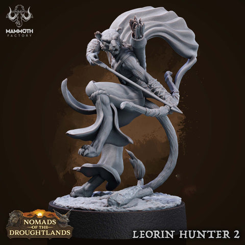 Female Leonin LionFolk Tabaxi Fighter Ranger Unpainted | 28mm,32mm,54mm,75mm,100mm Scale | Resin Dungeons and Dragons D&D 5e | Pathfinder |