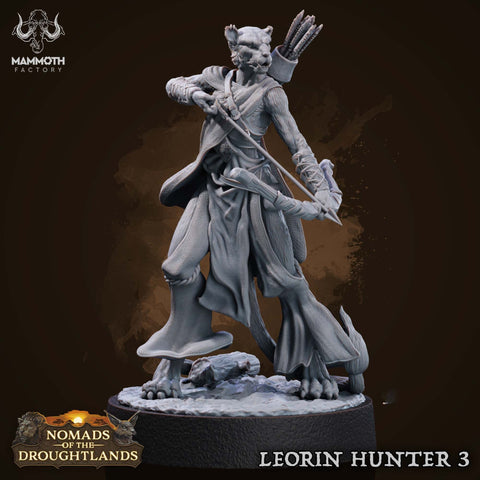 Female Leonin LionFolk Tabaxi Fighter Ranger Unpainted | 28mm,32mm,54mm,75mm,100mm Scale | Resin Dungeons and Dragons D&D 5e | Pathfinder |