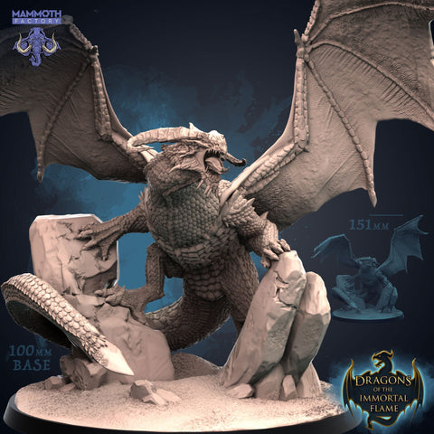 Black Dragon | Resin Miniature | Available in 28mm, 32mm Scales | Dragon Queen | Dungeons and Dragons D&D 5e | Mammoth Factory