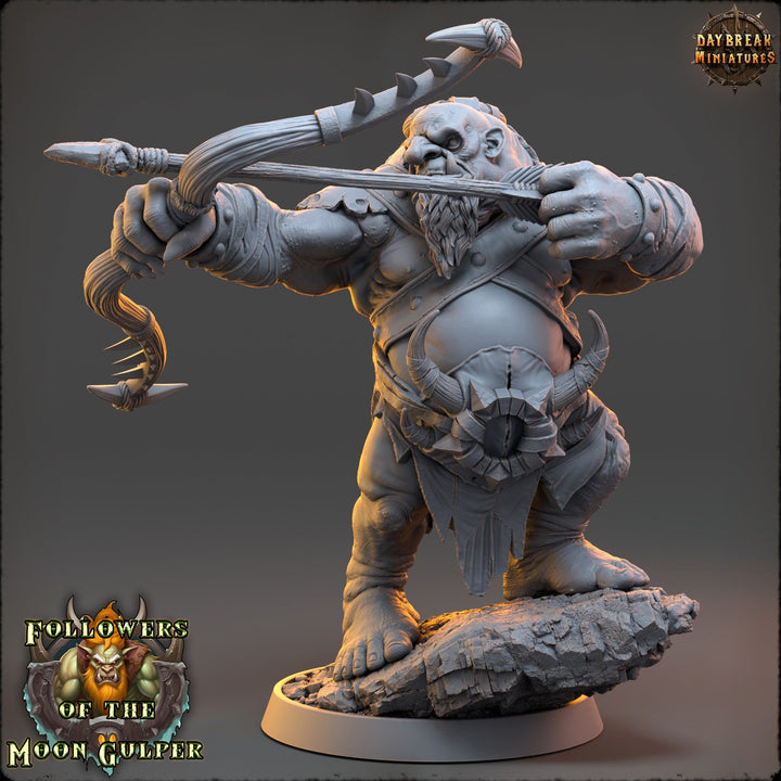 Ogre, Hill Giant with Bow 28mm &amp; 32mm Scale | Large Dungeons and Dragons Monster | Pathfinder Oger | Daybreak Miniatures | Tabletop RPG |