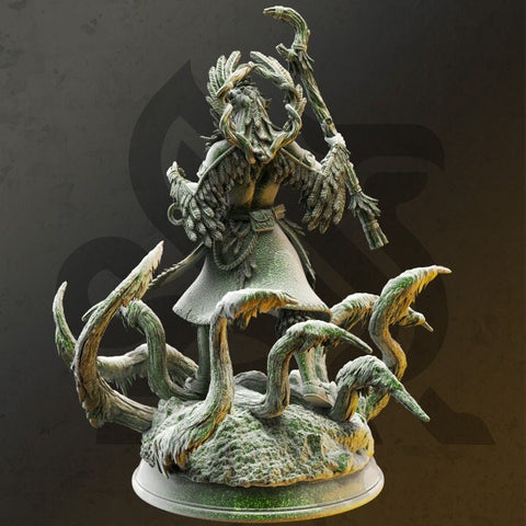 Male Elf Druid Circle of Land with Staff Miniature | 28mm, 32mm,54mm,75mm, 100mm Scales | Dungeons and Dragons 5E | DM Stash