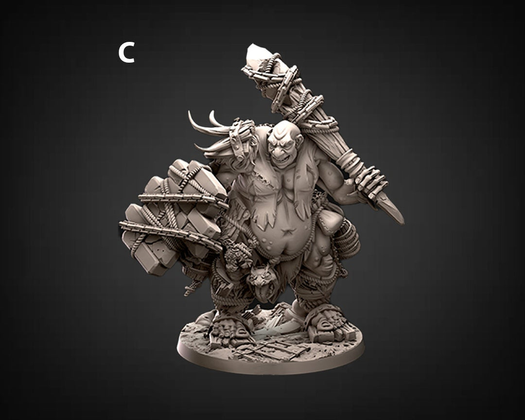 Hill Giant, Oger | 28mm &amp; 32mm Scale | 75mm Tall (32mm scale)| Dungeons and Dragons | Pathfinder Oger | Daybreak Miniatures | Tabletop RPG |