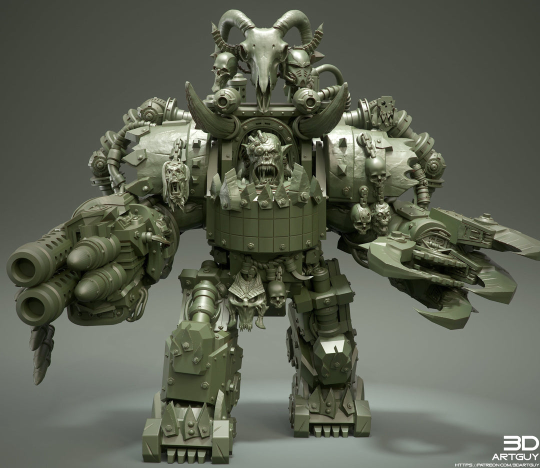 Mech Armored Orc Sci-Fi Spelljammer | 28mm, 32mm, 50mm,75mm,100mm | Dungeons and Dragons | Pathfinder | 3DArtGuy
