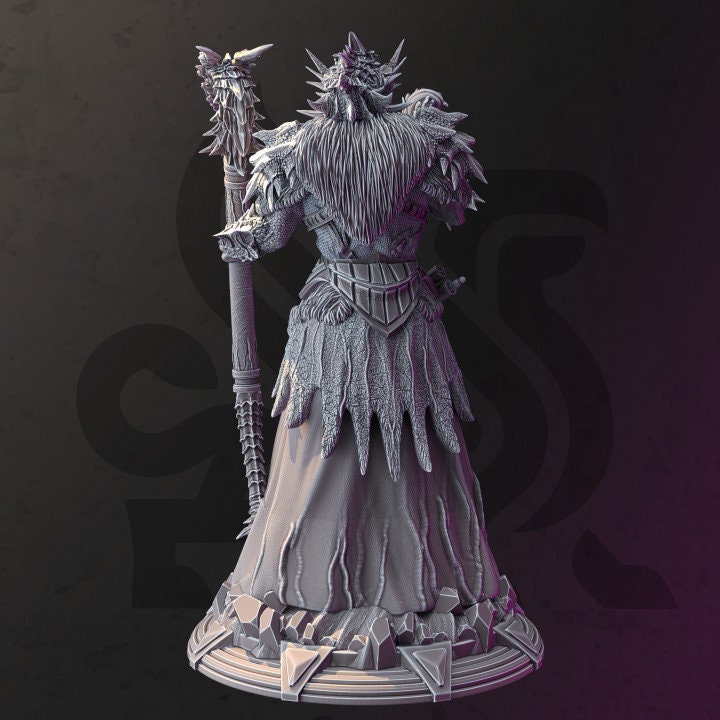 Dragonborn Wizard Sorcerer Warlock | Miniature | 28mm, 32mm, 54mm, 75mm, 100mm Scales | Pathfinder Figure | DnD | Figurine unpainted |