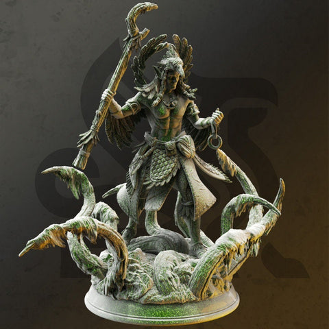 Male Elf Druid Circle of Land with Staff Miniature | 5 Sizes /Scales | Dungeons and Dragons