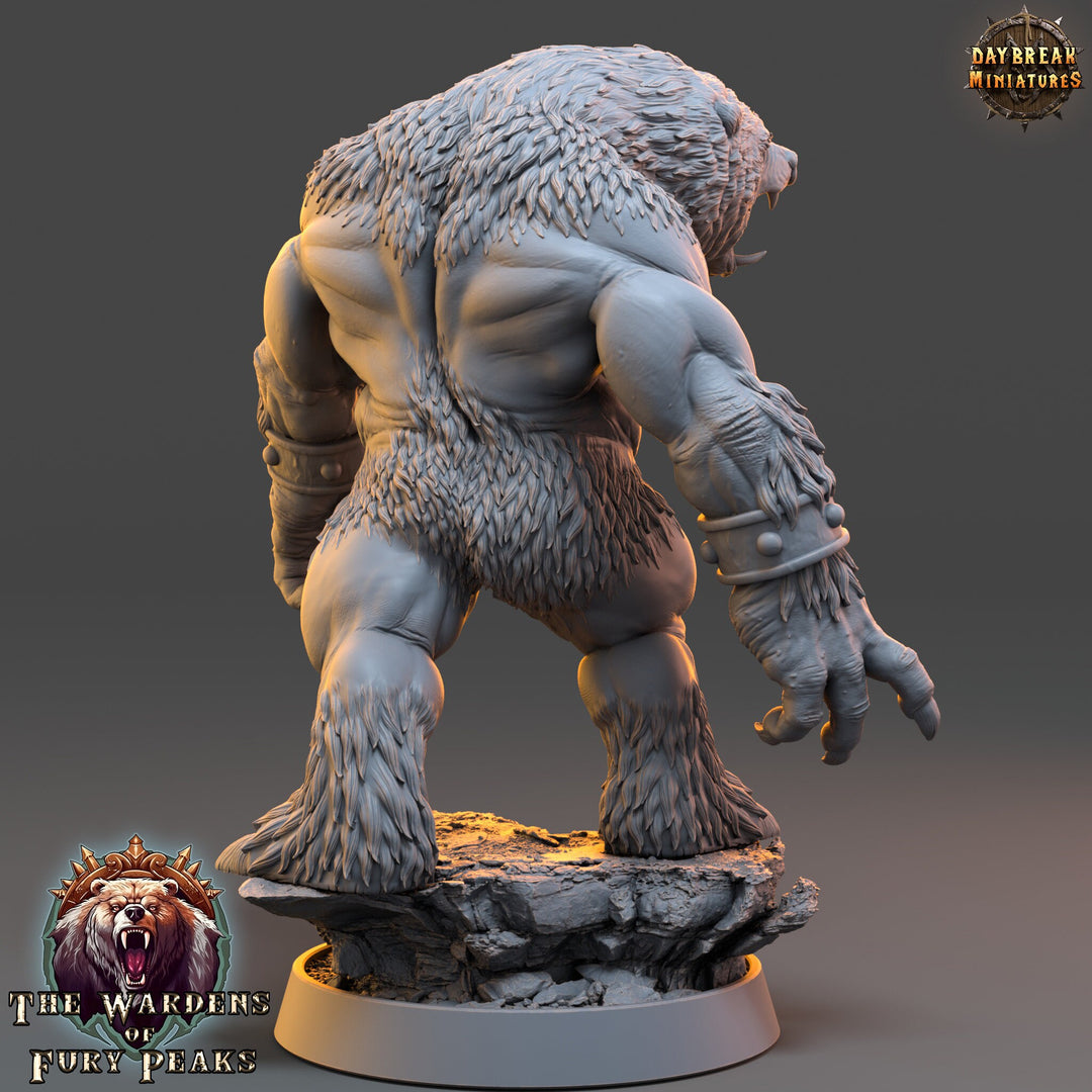 BearFolk Werebear Humanoid Scales: 28mm, 32mm,54mm,75mm | D&amp;D 5e Megaboss | Dungeons and Dragons | Pathfinder | Daybreak Miniatures