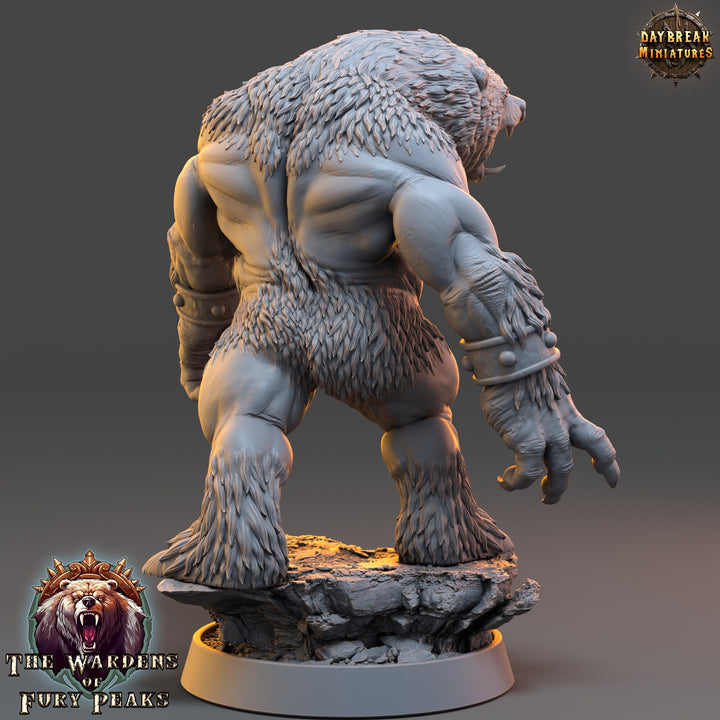 BearFolk Werebear Humanoid Scales: 28mm, 32mm,54mm,75mm | D&amp;D 5e Megaboss | Dungeons and Dragons | Pathfinder | Daybreak Miniatures