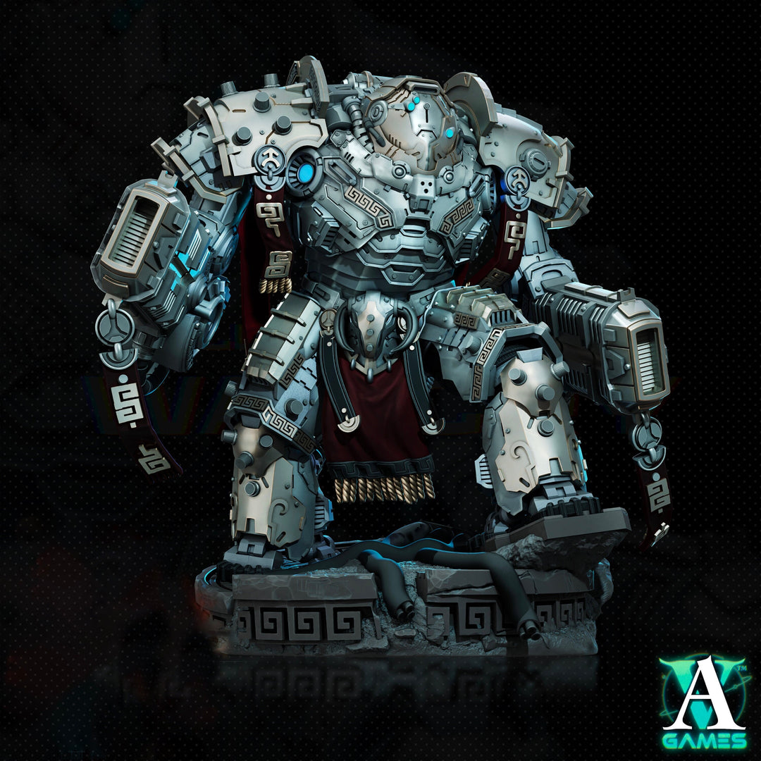 Sci-Fi Heavy Terminator Battle Mech Knight Miniature | 32mm, 40mm, 50mm, 65mm 80mm BASE SIZES | Resin Unpainted | Sci-fi Archvillain Games