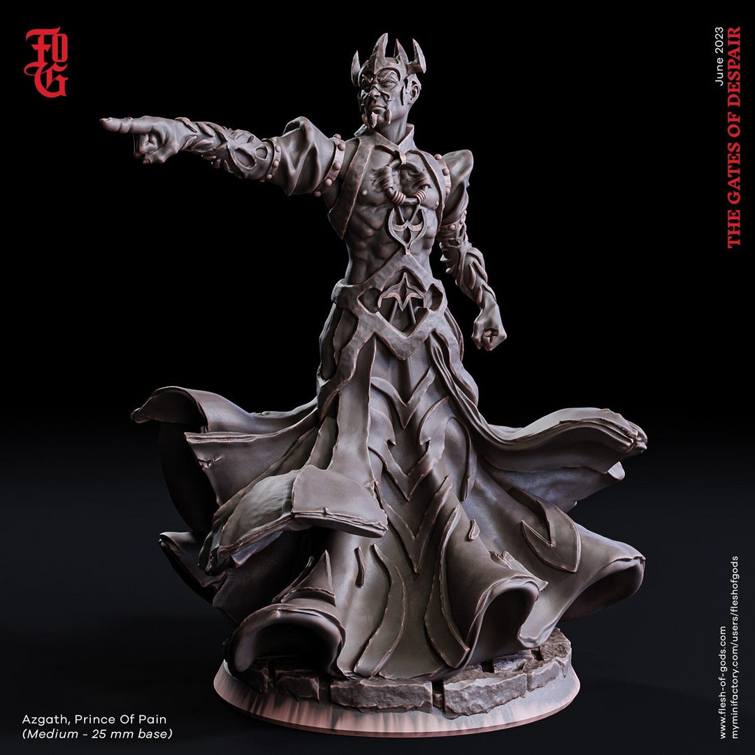 Necromancer, Wizard, Warlock, Sorcerer | 28mm, 32mm,75mm,100mm Scales |Player Character Mini D&D5e Pathfinder Figurine |Flesh of Gods
