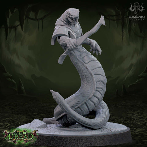 Yuan-Ti Pureblood Serpentfolk Unpainted Resin | 28mm,32mm,54mm,75mm Scale | Dungeons and Dragons D&D 5e | Pathfinder | Mammoth Factory