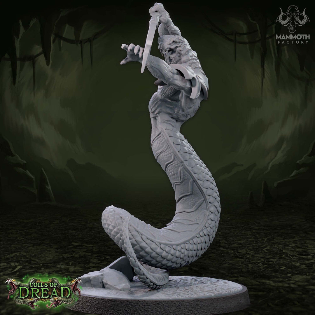 Yuan-Ti Pureblood Serpentfolk Unpainted Resin | 28mm,32mm,54mm,75mm,100mm Scale | Dungeons and Dragons D&D 5e | Pathfinder | Mammoth Factory