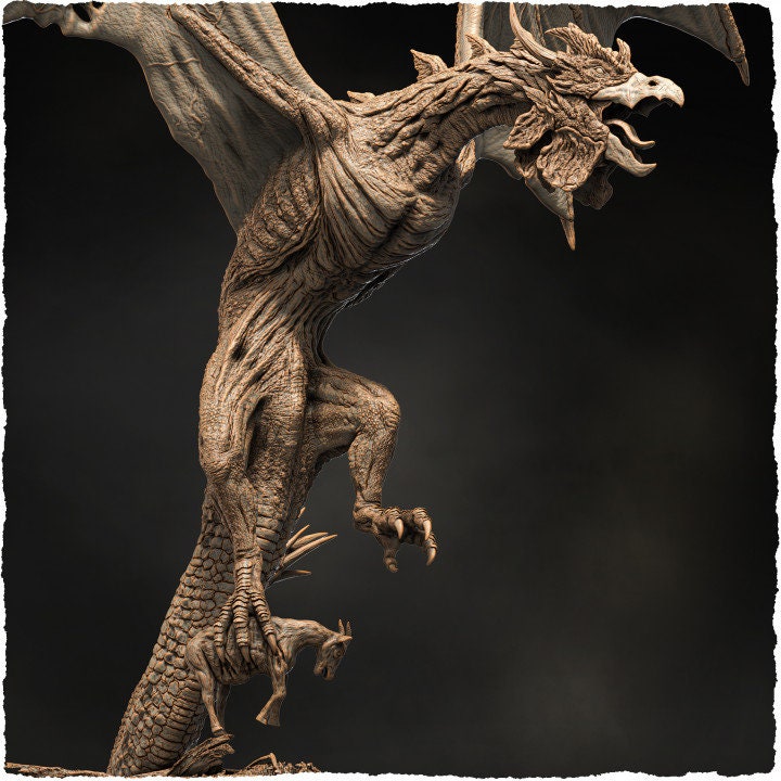 Gargantuan Cockatrice Dragon Miniature | Available in 28mm &amp; 32mm Sizes 215mm High | Dragon Statue | Figurine | Dungeons and Dragons 5e