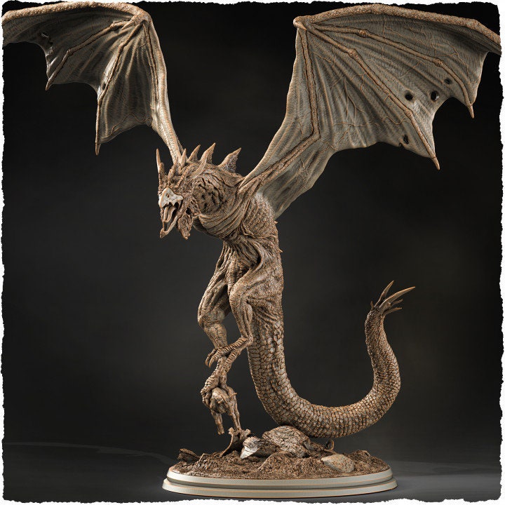 Gargantuan Cockatrice Dragon Miniature | Available in 28mm &amp; 32mm Sizes 215mm High | Dragon Statue | Figurine | Dungeons and Dragons 5e